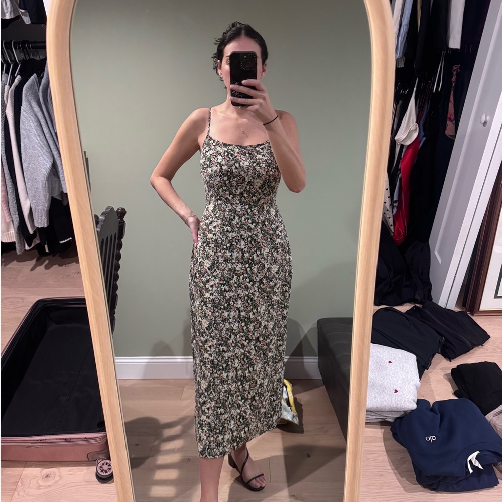 Abercrombie & Fitch Green Floral Midi Dress